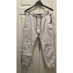 Brooklyn Cloth The Jogger White Jogger Pants Black Details Men's Large